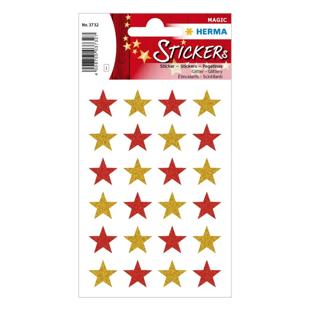 [3732] Herma Sticker Magic Christmas Glitter Star 3732