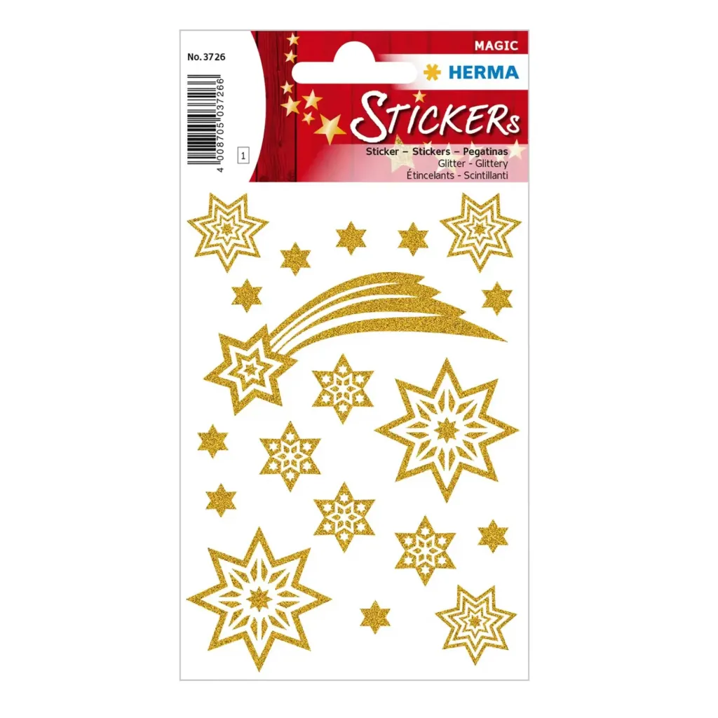 [3726] Herma Sticker Magic Christmas Glitter Star 3726