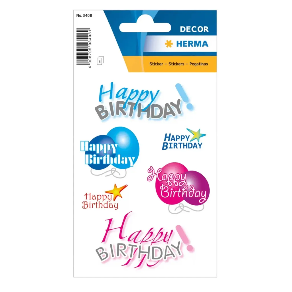 [3408] Herma Sticker decor happy birthday