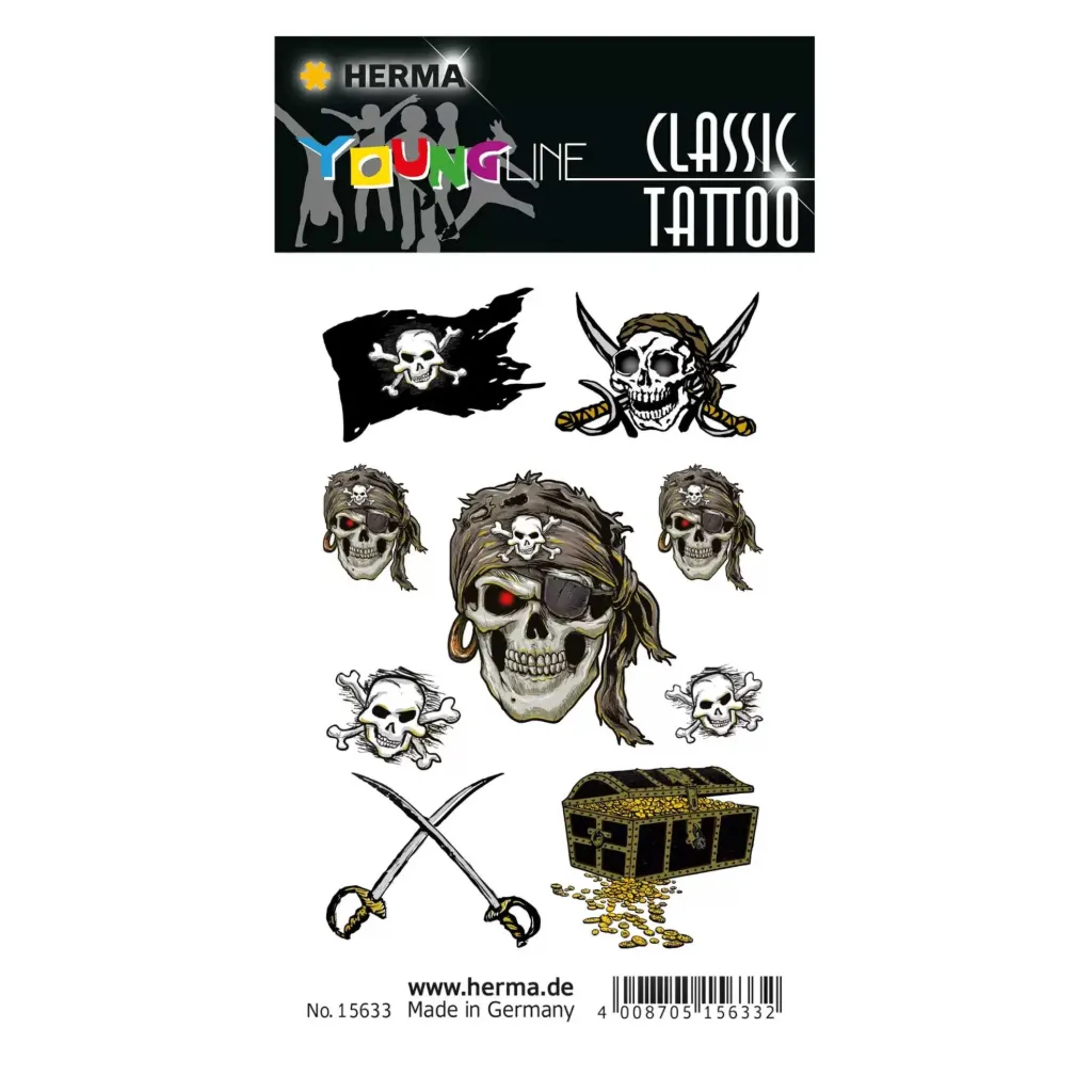 [15633] Herma Sticker Classic Tattoo Pirate Colour