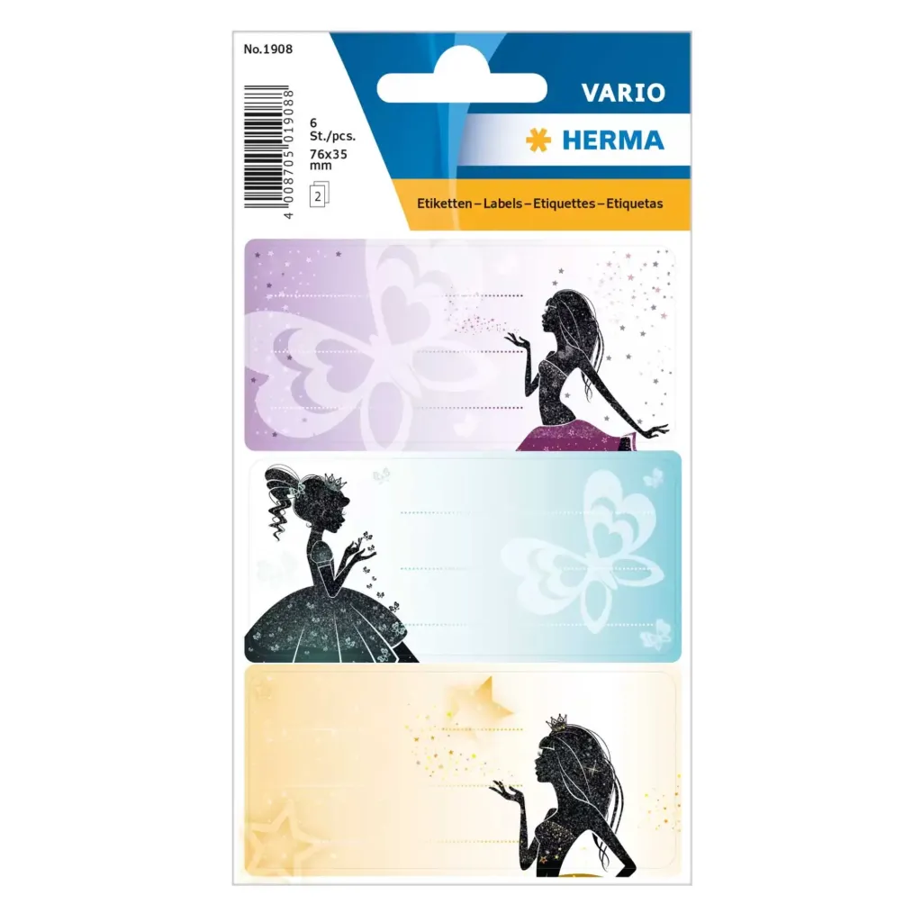 [1908] Herma Sticker Vario School School Princess, Glittery