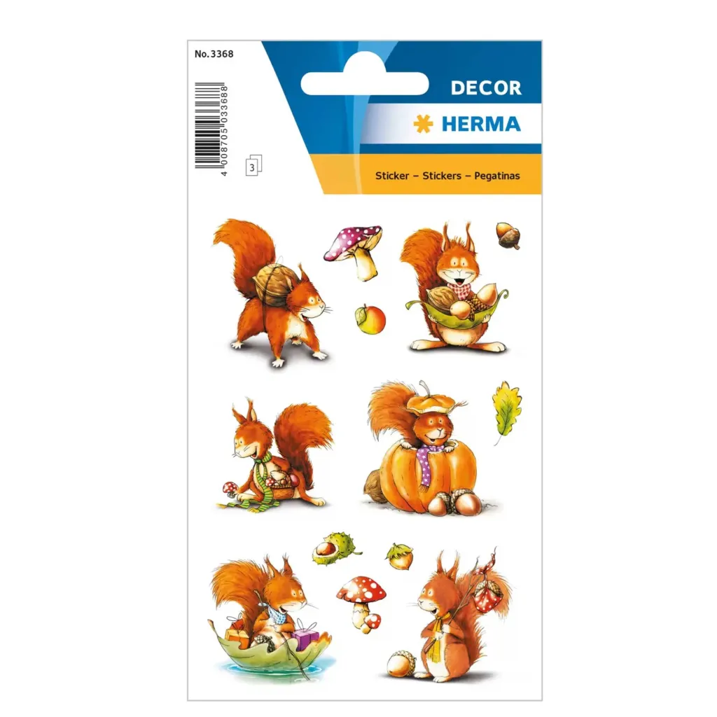 [3368] Herma Sticker Decor Brown Squirrel