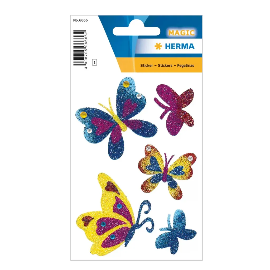 [6666] Herma Sticker Magic Butterflies, Diamond Glitt