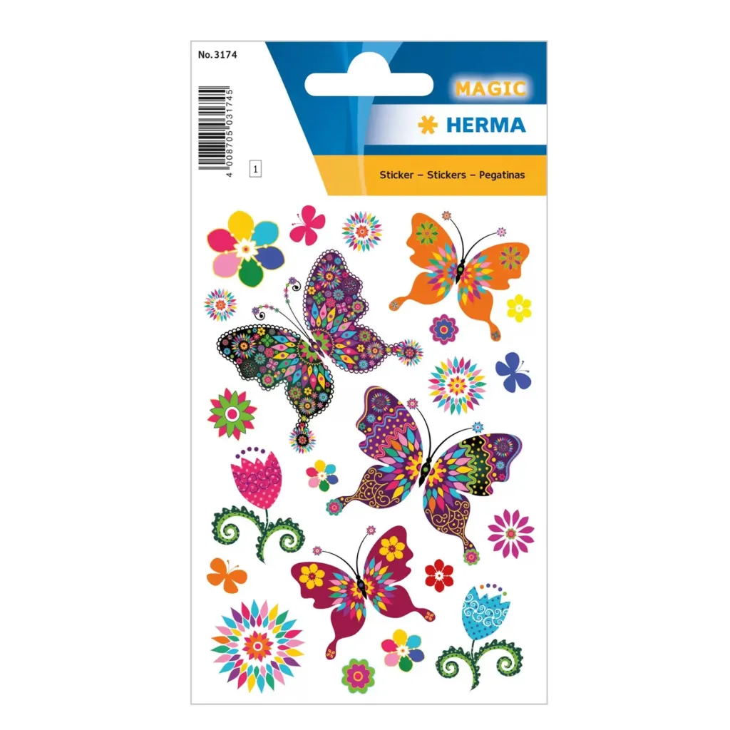 [3174] Herma Sticker magic butterfly diversity, foil glit.