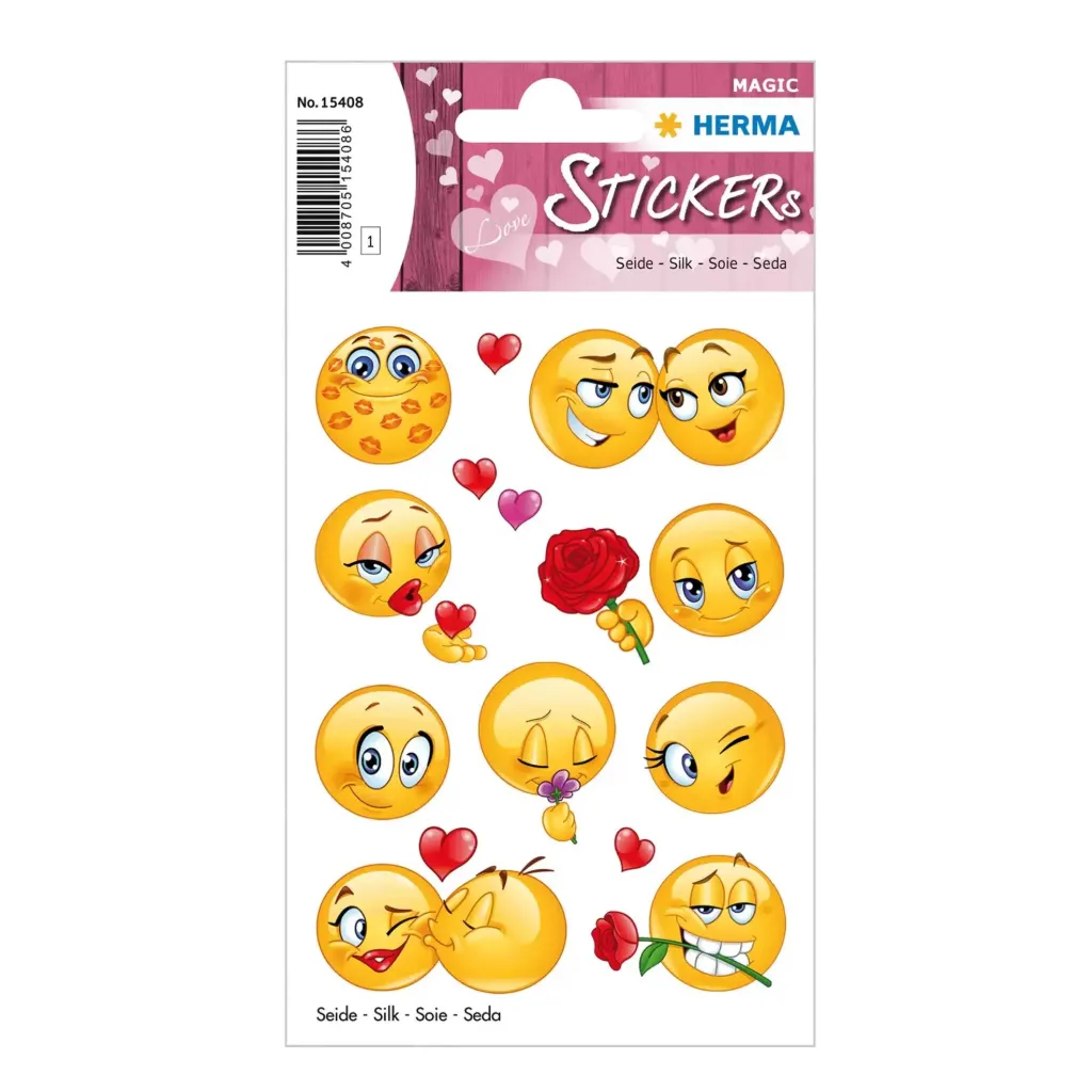 [15408] Herma Sticker Magic Love Faces, Silk