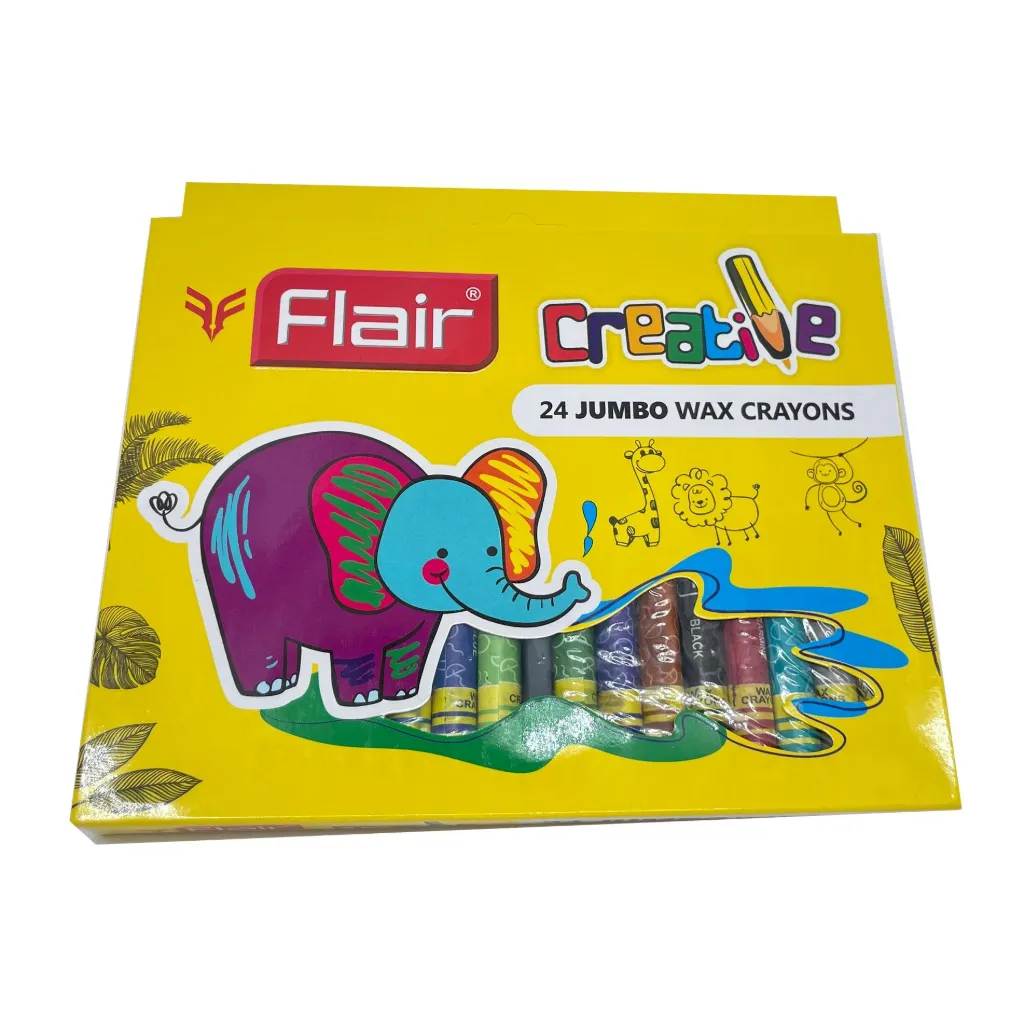 [FL WAX CRAYONS JUMBO FA 8013] Flair Wax Crayons Jumbo 24pcs Box FA 8013-Assorted