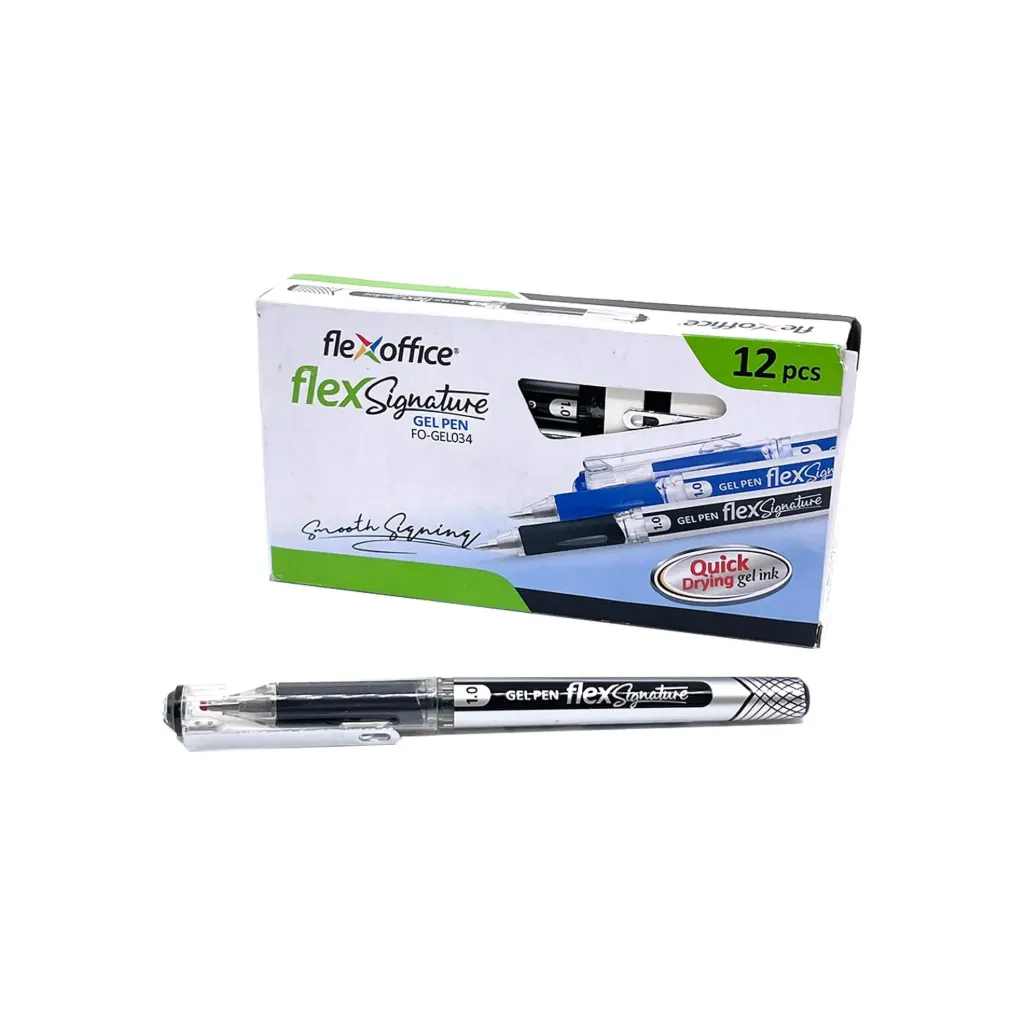 [FO-GEL034 BK] Flexoffice Gel Pen FO-GEL034 Black12 Pcs/Box