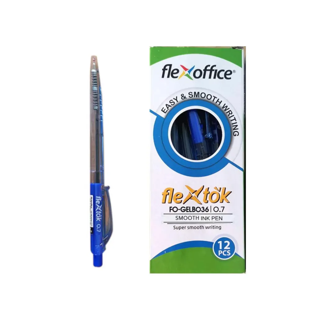 [FO-GELB036B] Flexoffice Smooth Ink Pen Blue FO-GELB036 12Pcs/Box