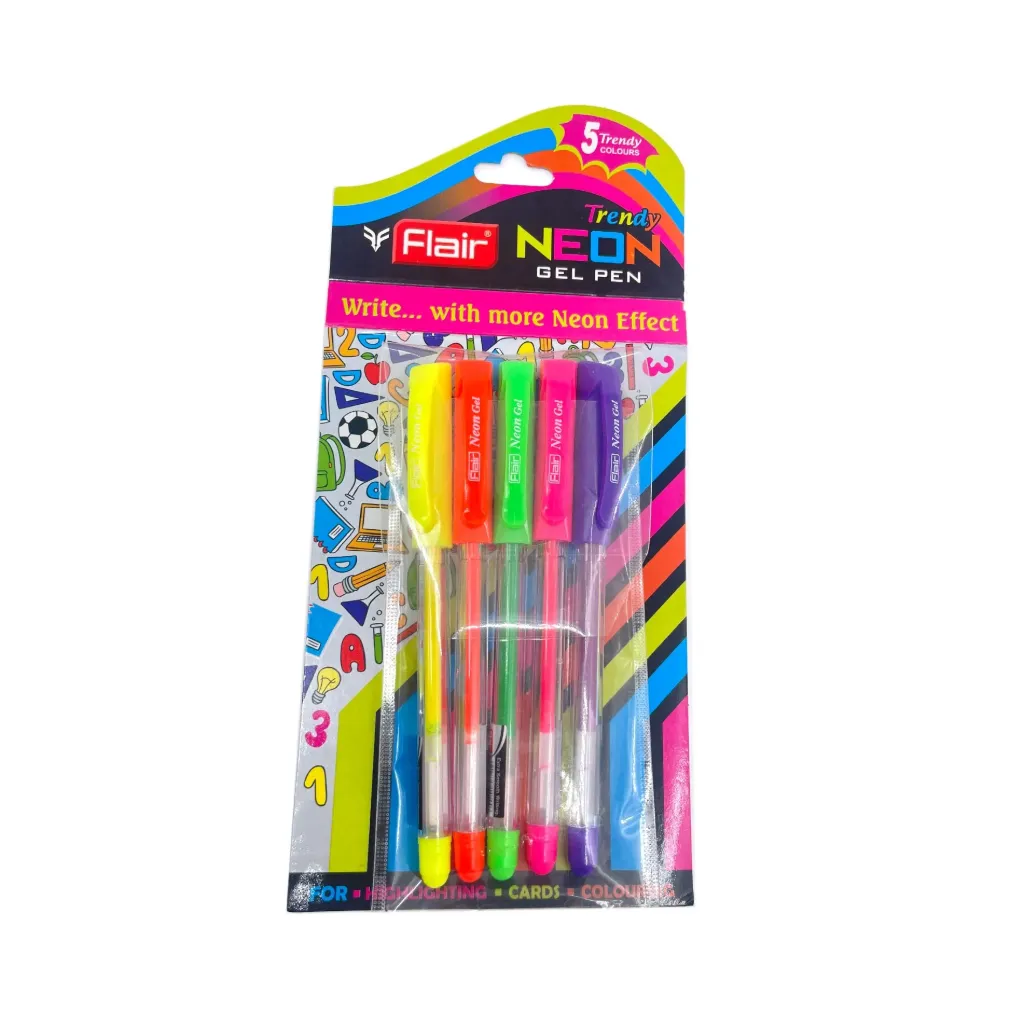 [FL TRENDY NEON5] Flair Trendy Neon Gel 5Pcs Assorted