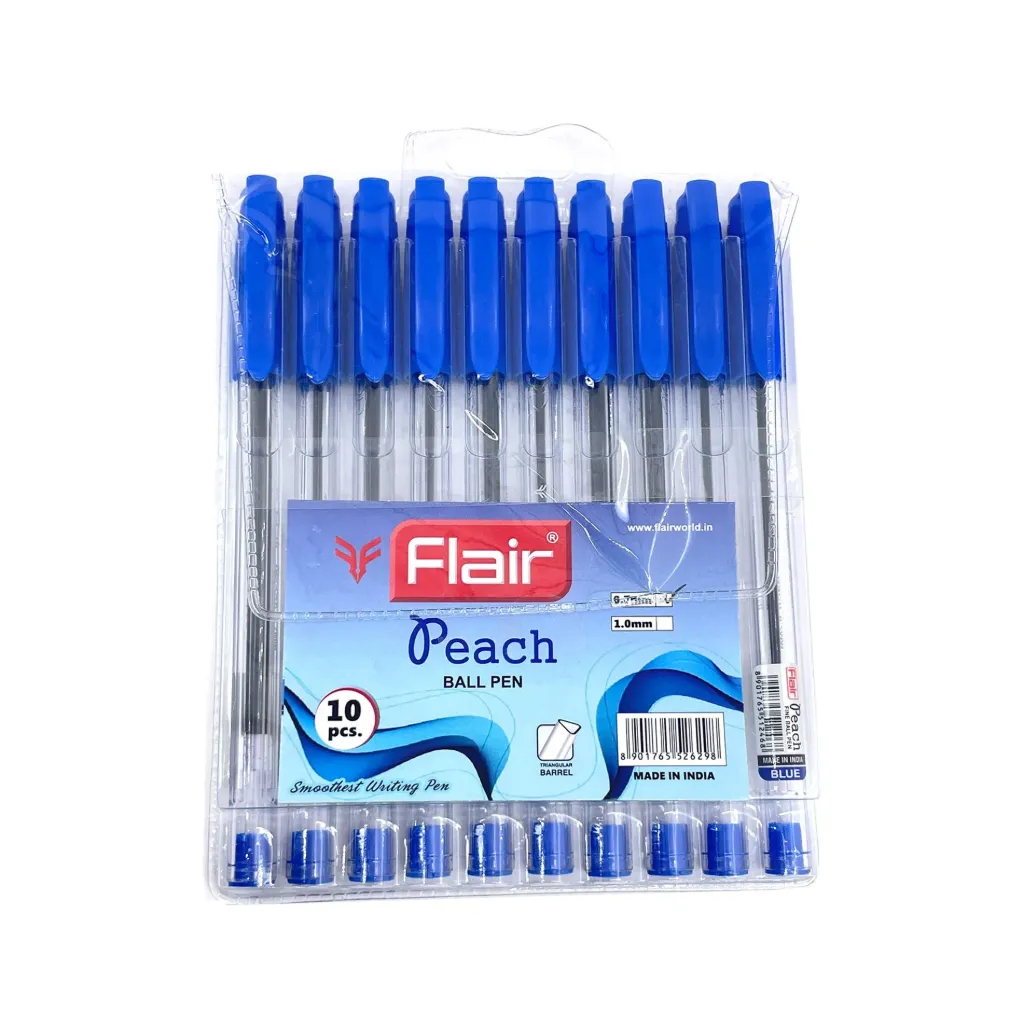 [8901765522030] Flair Peach Pen Box of 10 Blue